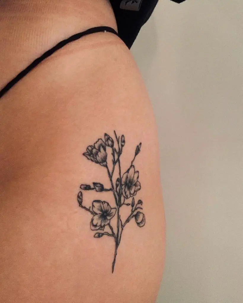 Hip Tattoos Flowers Black Tattoo Image