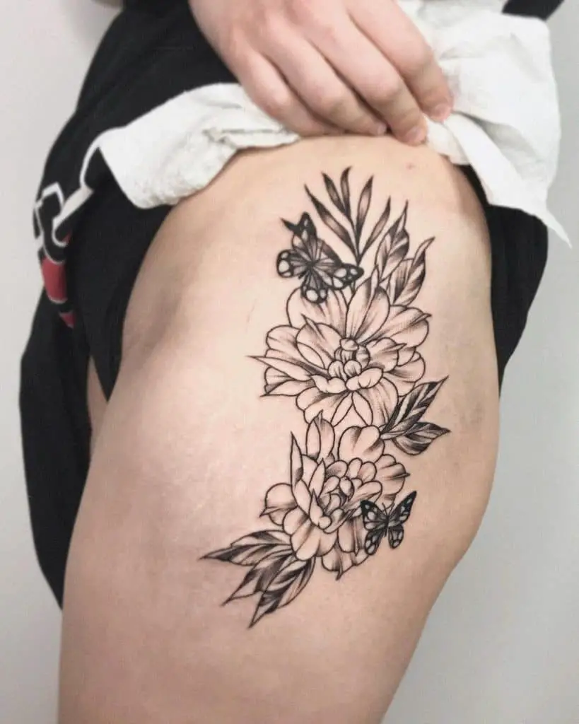 Sunflower Hip Tattoo 