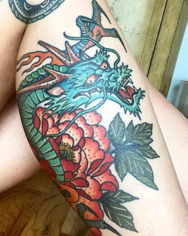 Dragon Peony Tattoo 1