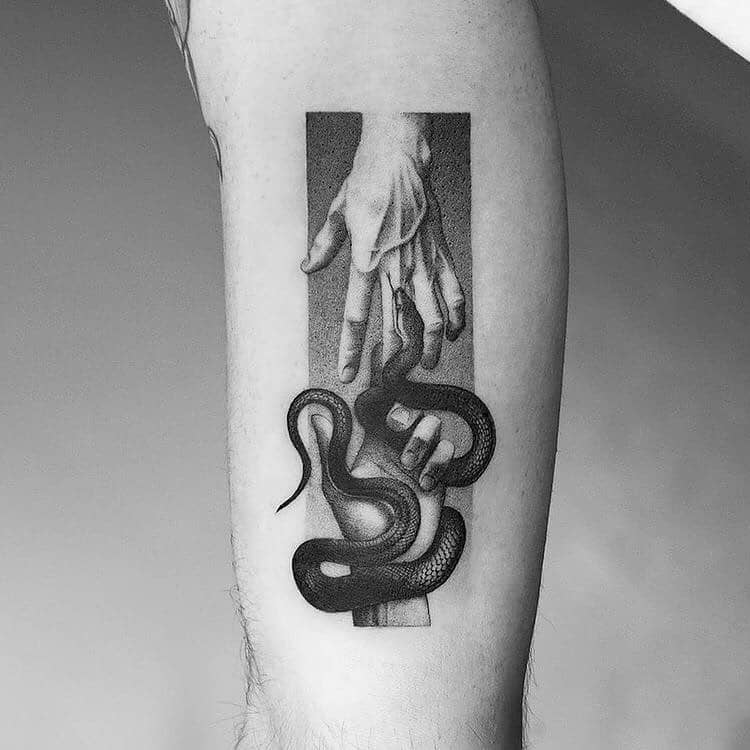 Abstract Snake Tattoo