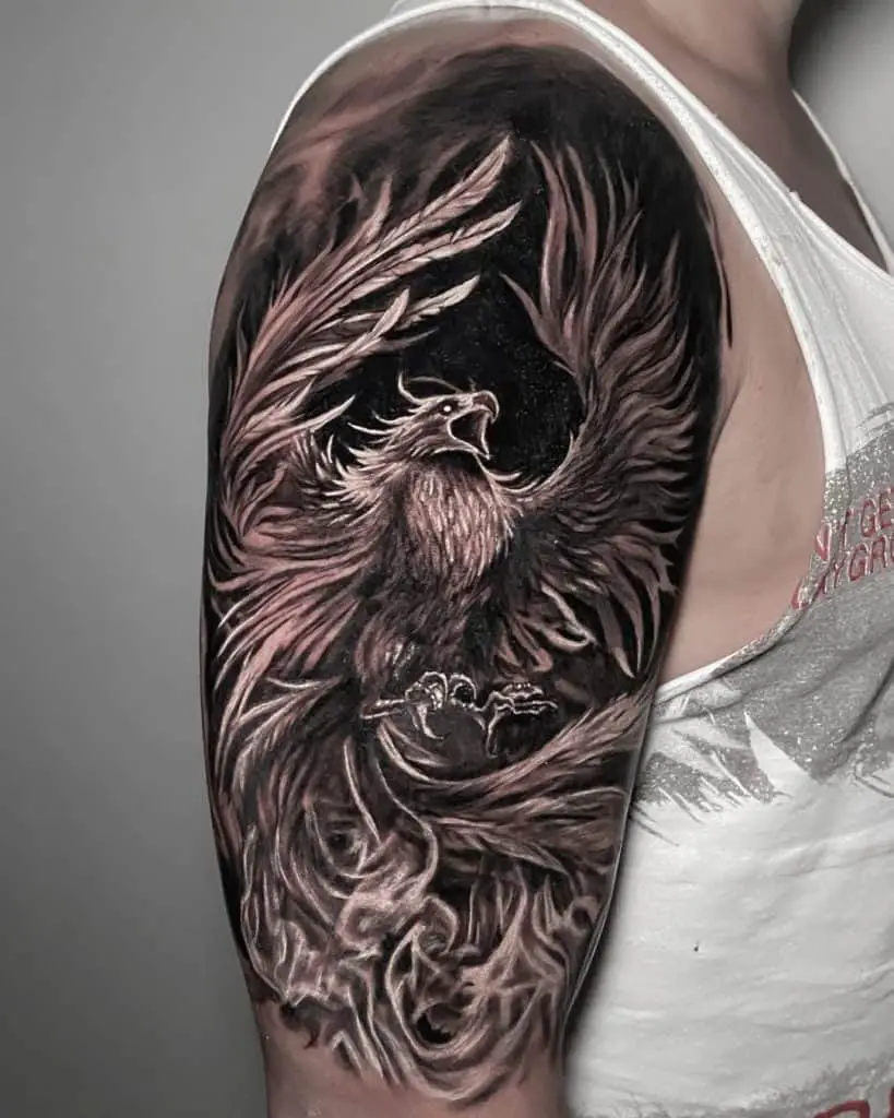 Boston Rogoz Tattoo  Tattoos  Body Part Chest Tattoos for Men  Japanese phoenix  chest and half sleeve