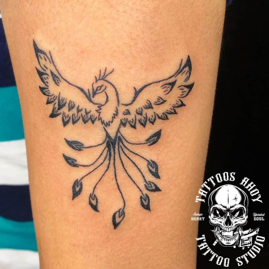 Tiny Phoenix Tattoo