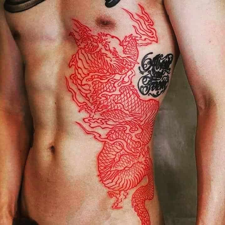 Twin Dragons Tattoo Men (1)