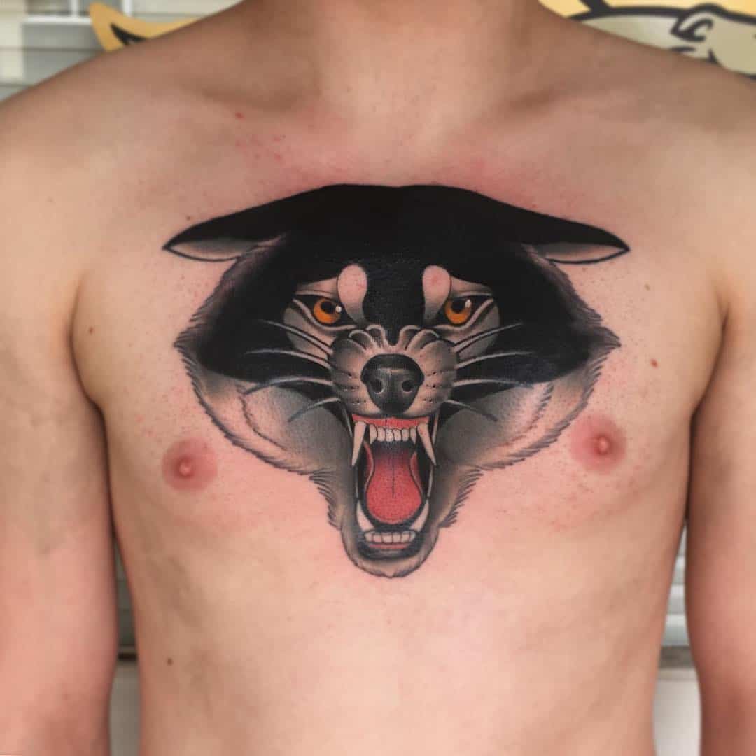 Angry Wolf Tattoo 3