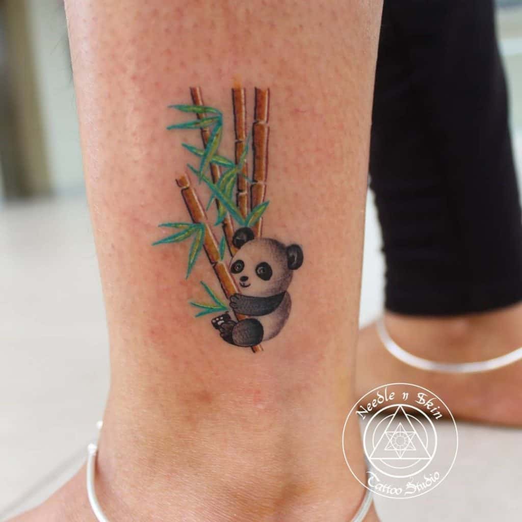 Colorful Panda Animal Tattoo