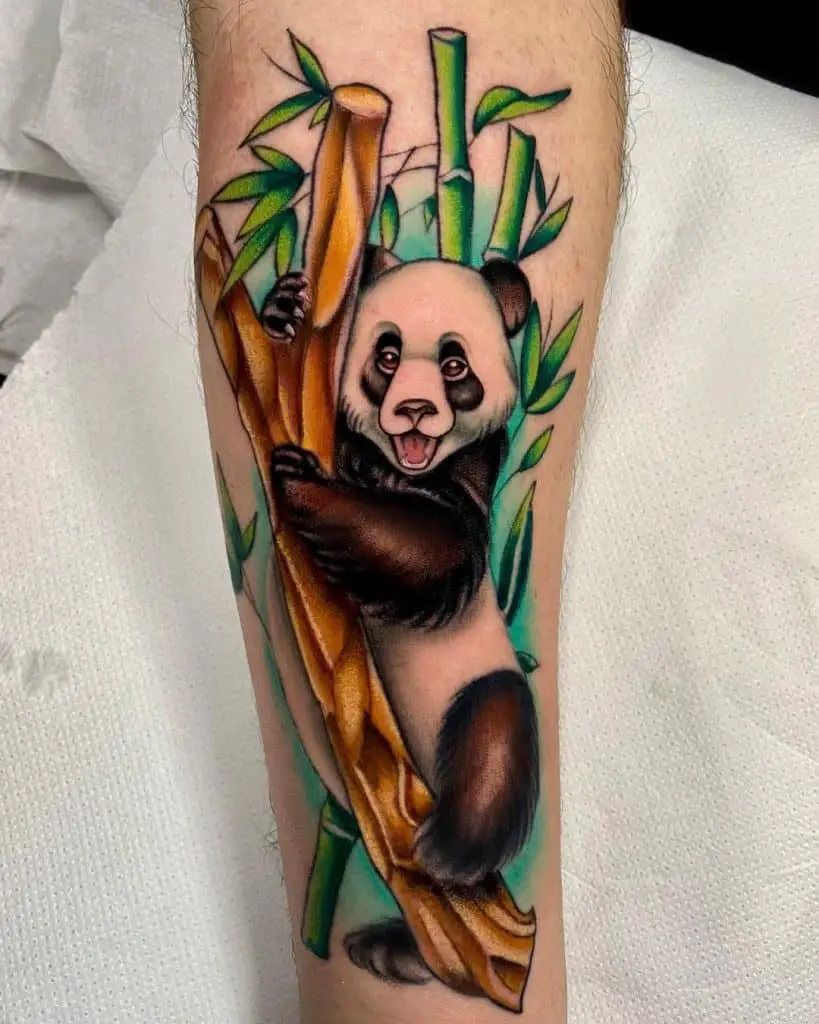 Cute & Playful Panda Tattoo For Women 