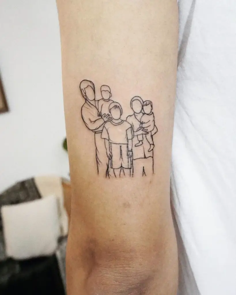 Family Inspired Medium Tattoos Over Forearm