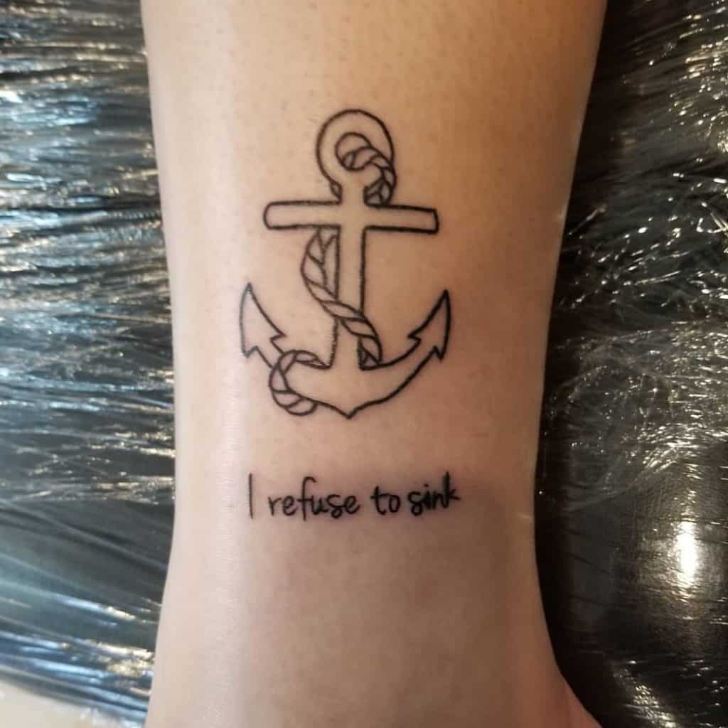 I Refuse To Sink Depression Tattoo
