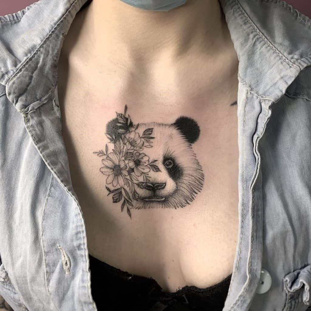 Cute sleeping fox and panda tattoo - Tattoogrid.net