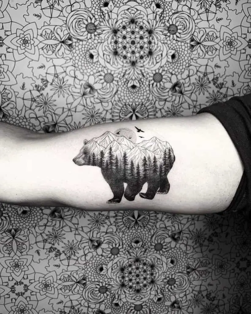 Protection Tattoo Ideas, saved tattoo, bear