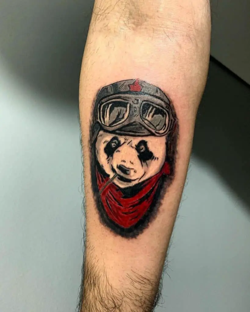 Red Panda Tattoo Over Leg