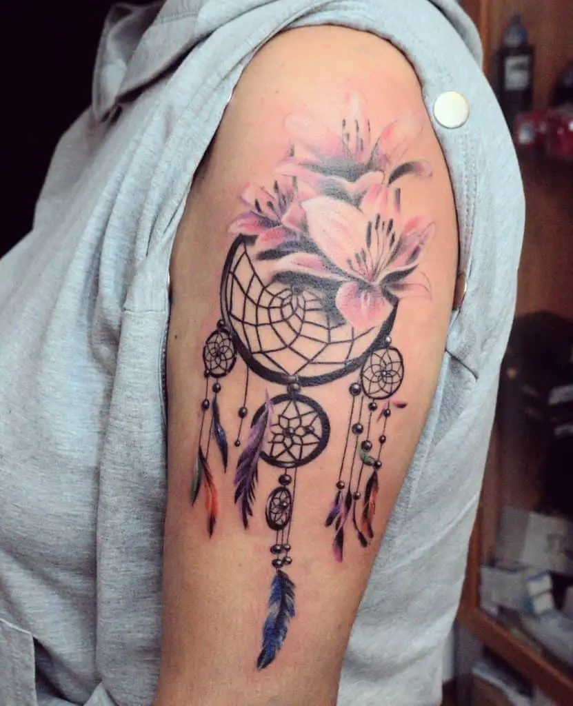 Rose Dream Catcher Tattoo 