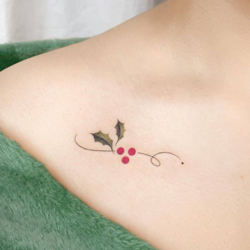 Small Dainty Tattoos Over Collarbone