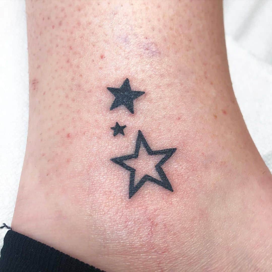 stars | Ankle tattoo designs, Ankle tattoos, Star tattoos