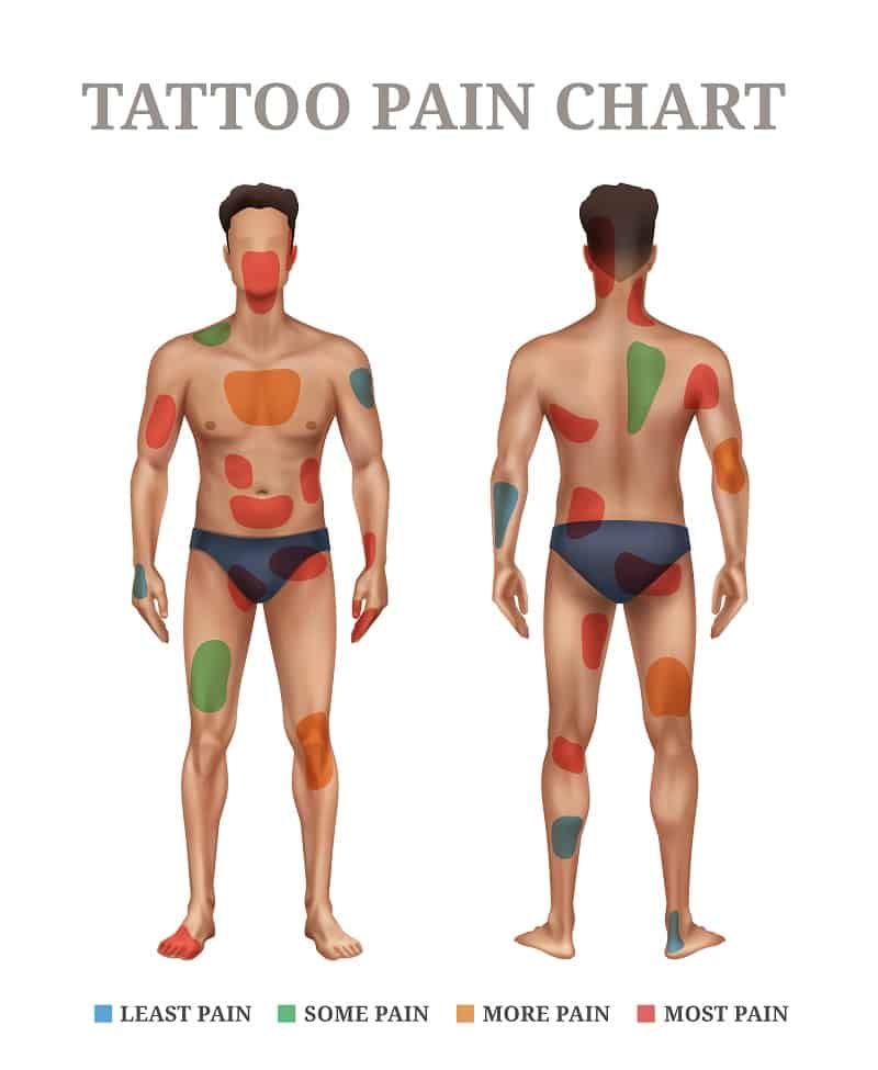 Tattoo Pain Chart for Females and Males Pain Scale Level
