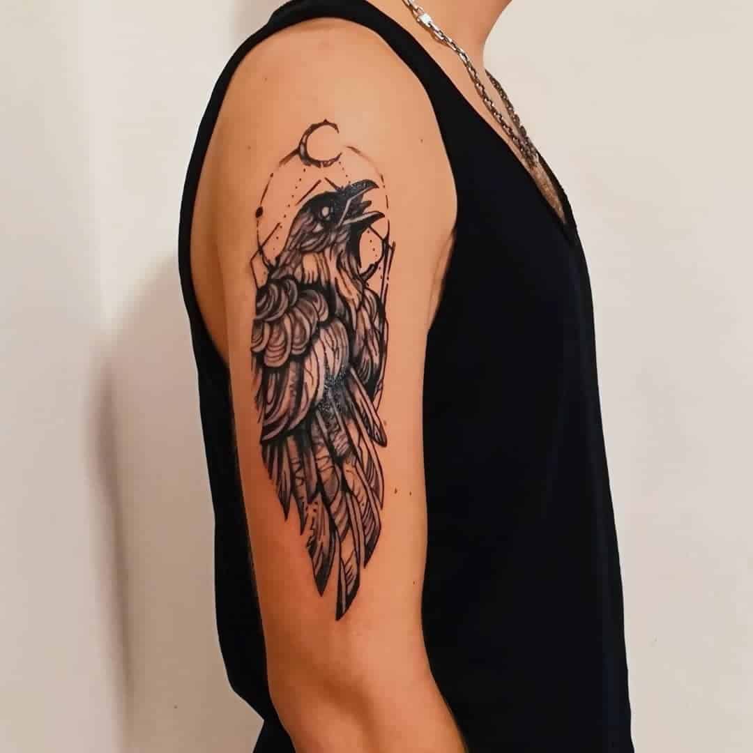 Traditional Raven Tattoo Black Symbolic Ink