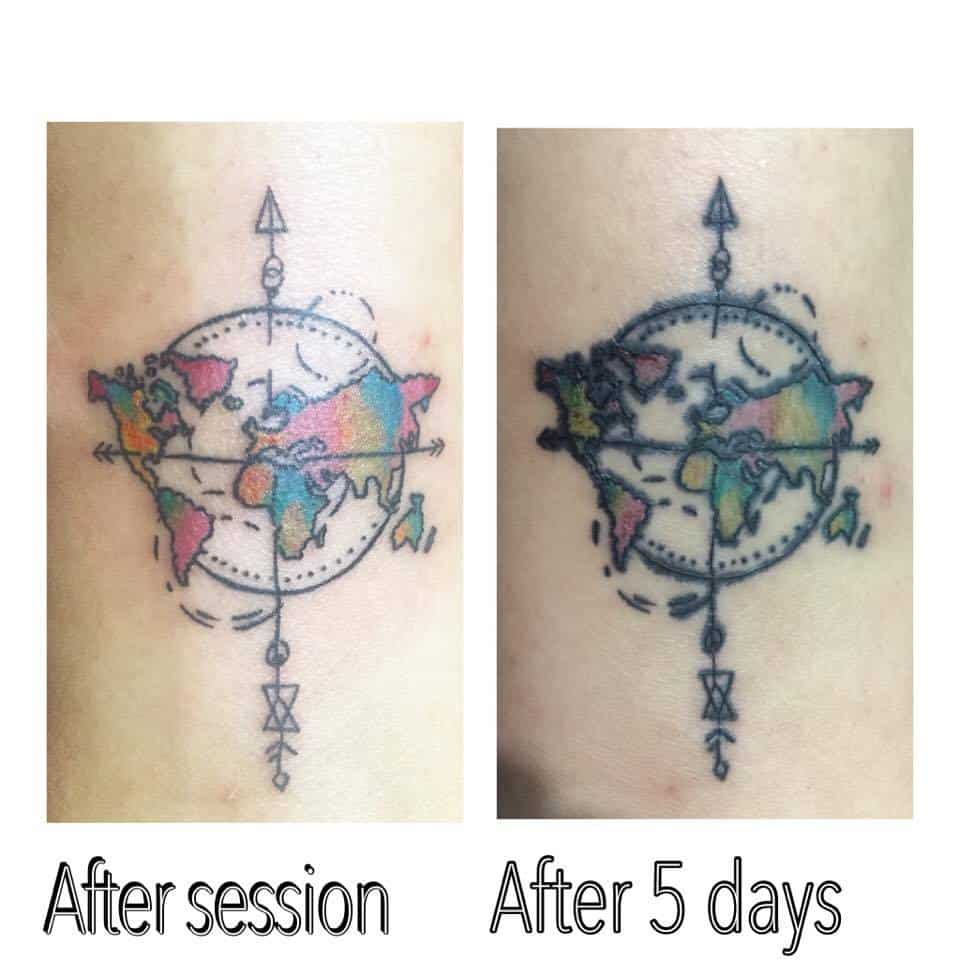 Do tattoos look blurry while healing