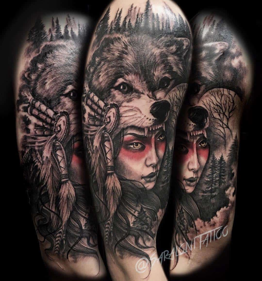 Wolf Headdress Tattoo 2