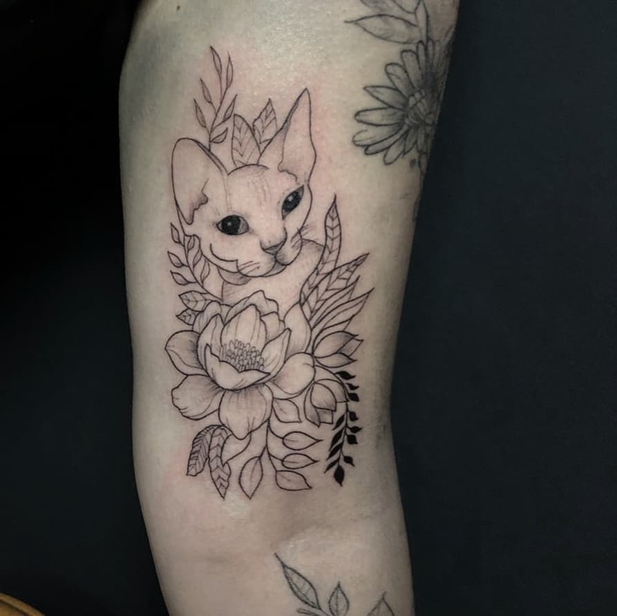 Black Cat Tattoos, saved tattoo, Linework 3