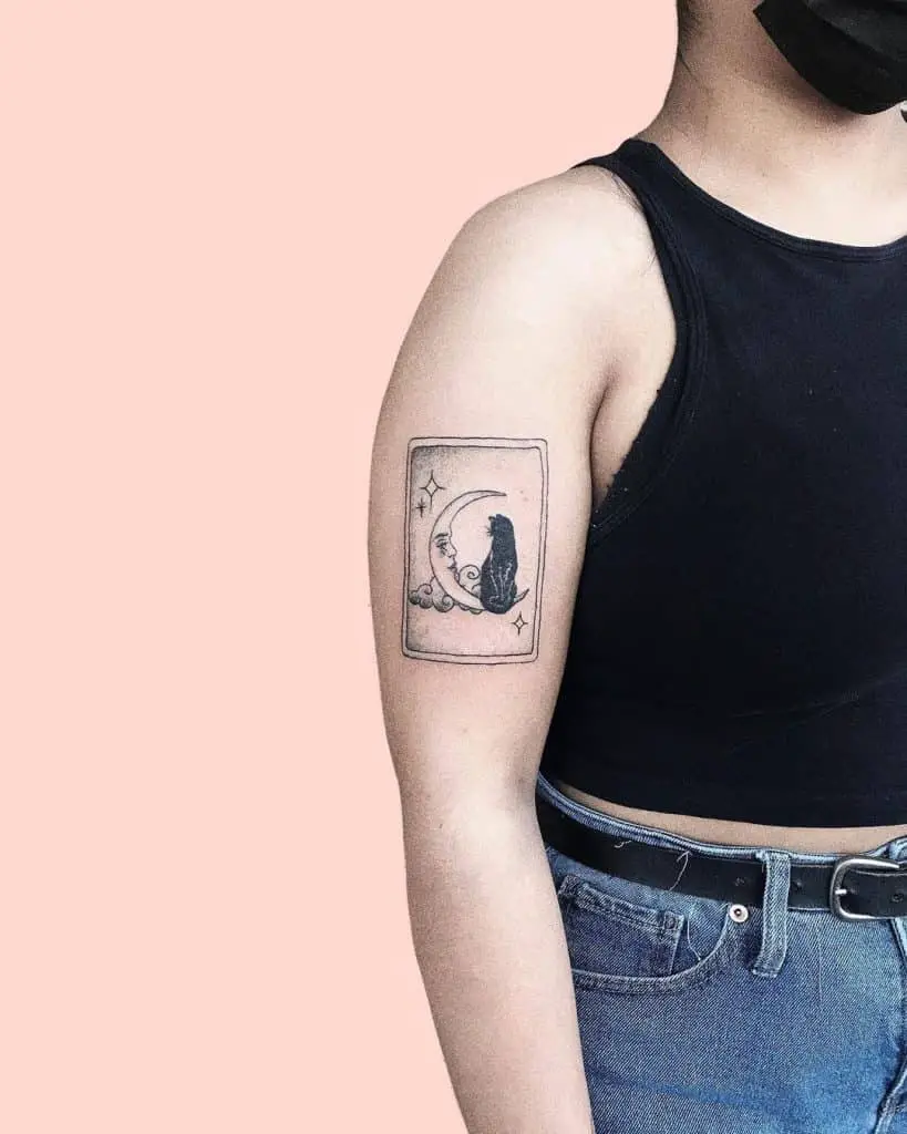Black Cat Tattoos, saved tattoo, Moon 3