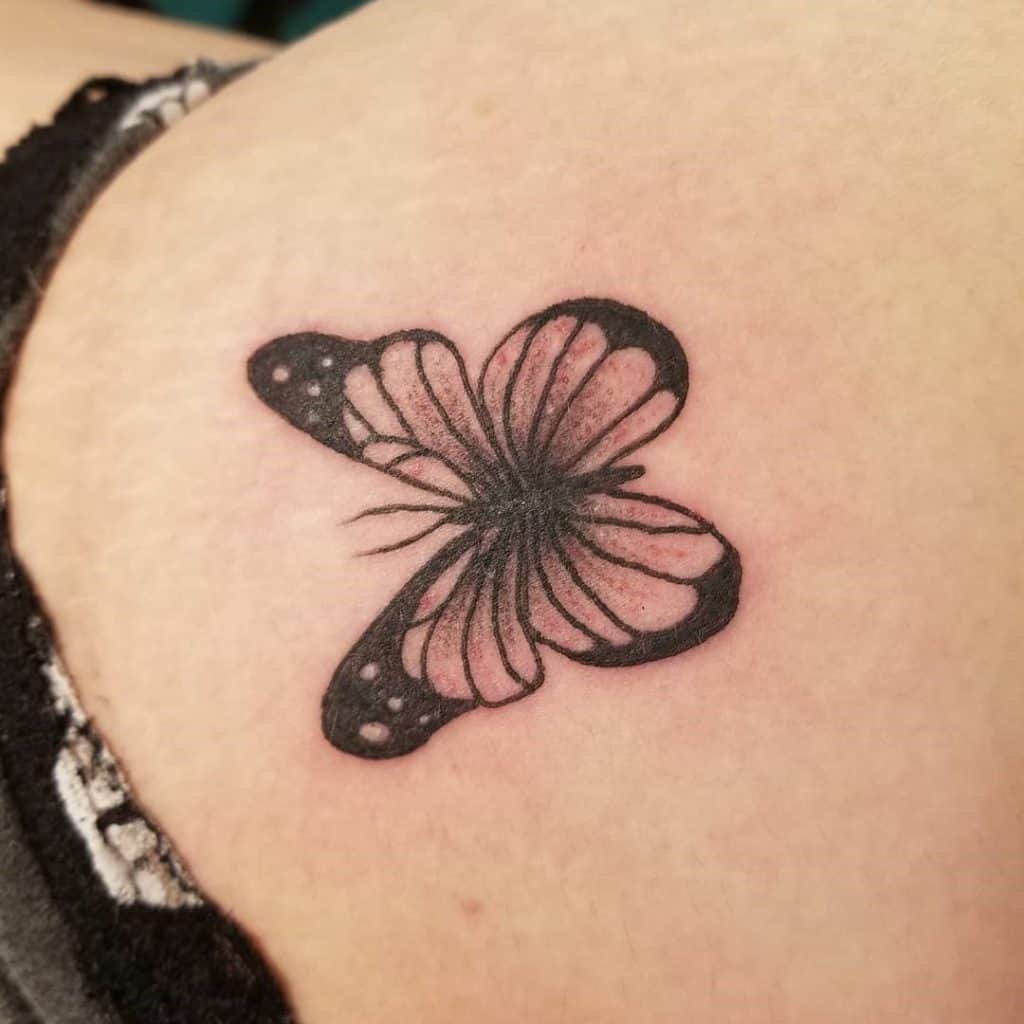 Butterfly Thigh Tattoo on Thigh 4