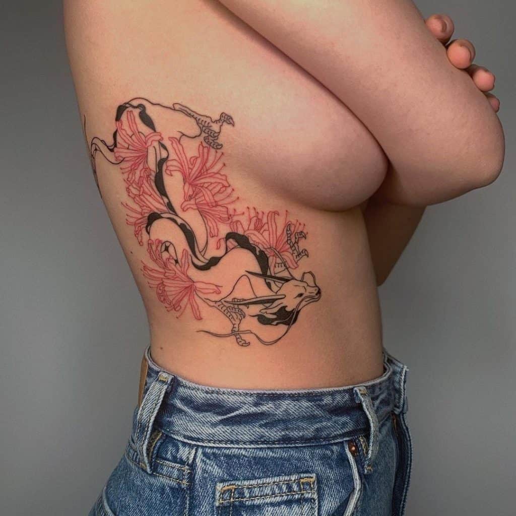  Chinese Tattoos On Chest For Females Colorful Design