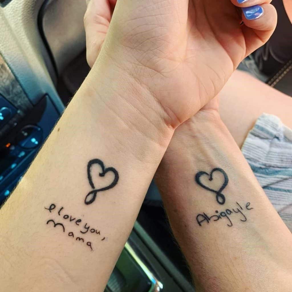 Couple Matching Infinity Heart Tattoo