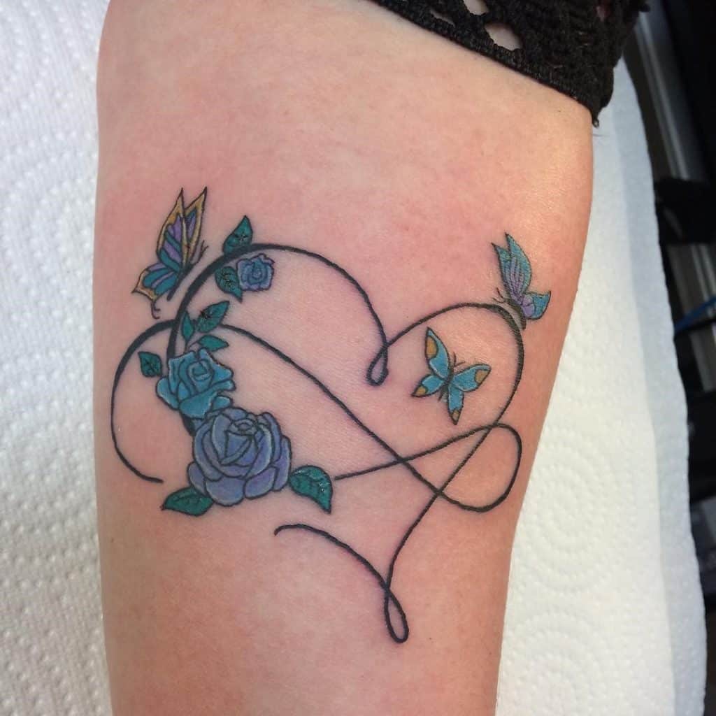 Flower Infinity Heart Tattoo