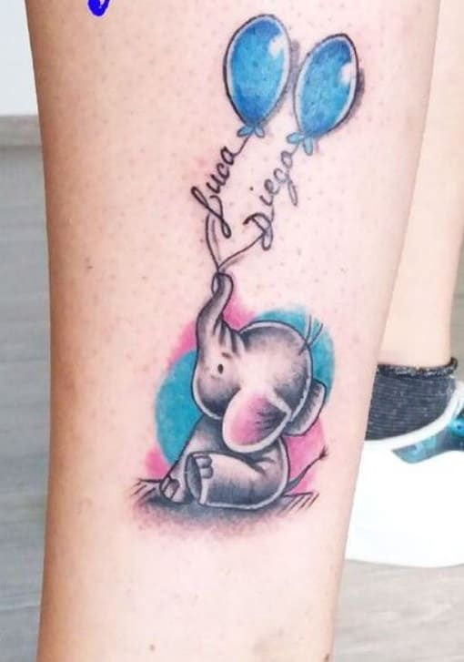 Kids Names Tattoo Ideas, saved tattoo, Elephants 2p
