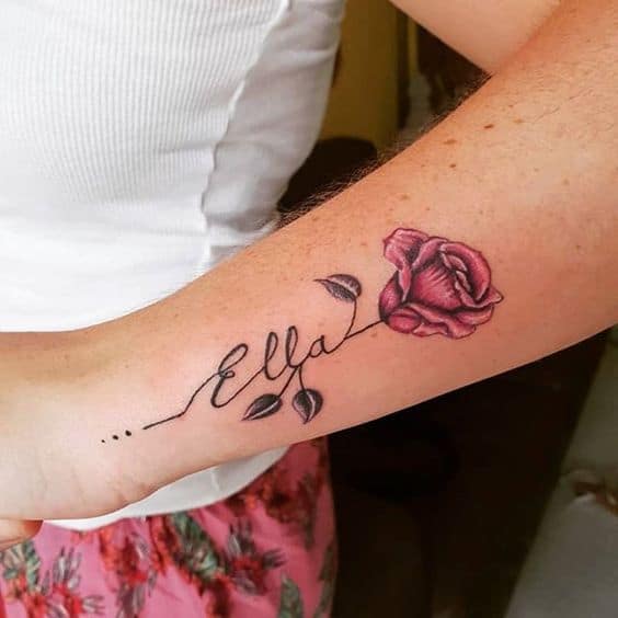 Kids Names Tattoo Ideas, saved tattoo, flower 2p
