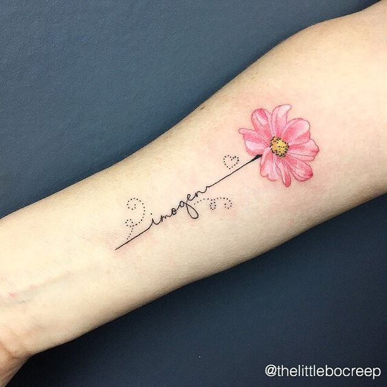 Kids Names Tattoo Ideas, saved tattoo, flower 3p