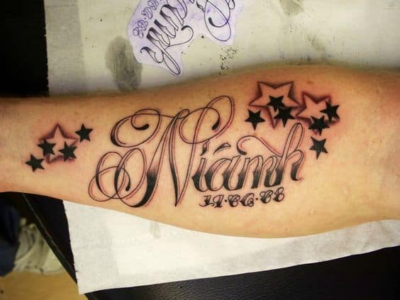 Kids Names Tattoo Ideas, saved tattoo, star 2p