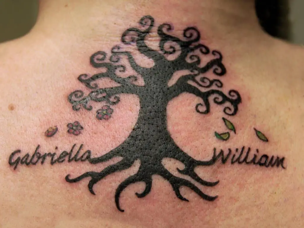Kids Names Tattoo Ideas, saved tattoo, tree 3p