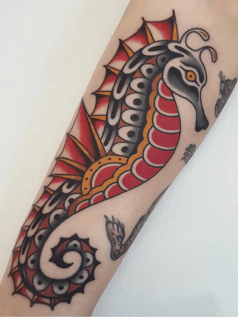 Seahorse Tattoo Images Red Design