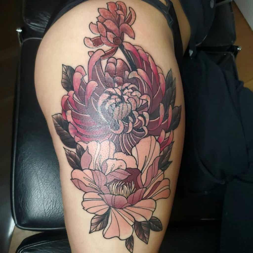 Spring Flowers on Thigh