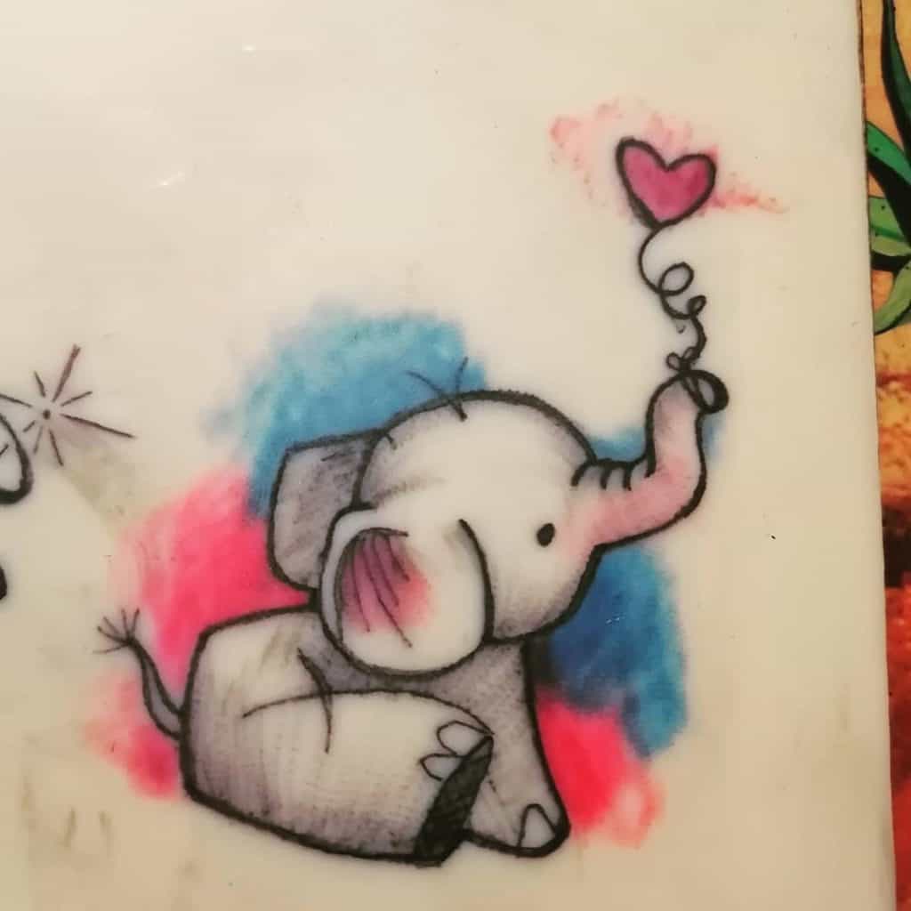A Lovely Baby Elephant Tattoo Design