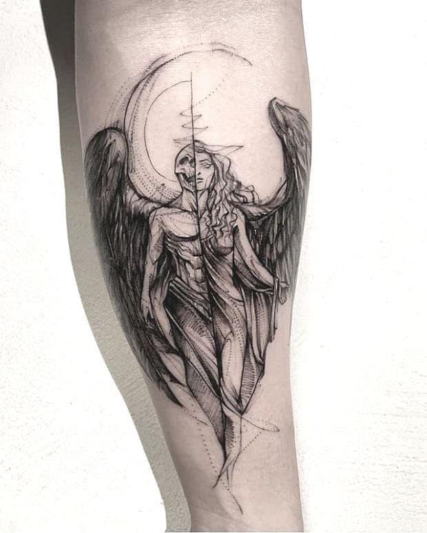 A man with wing Tattoo