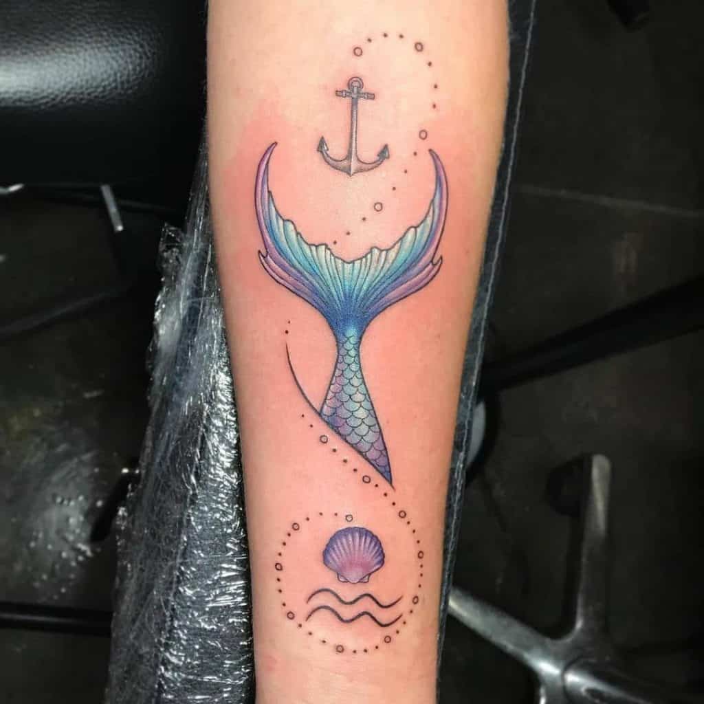 Aquarius Tattoo For Girl