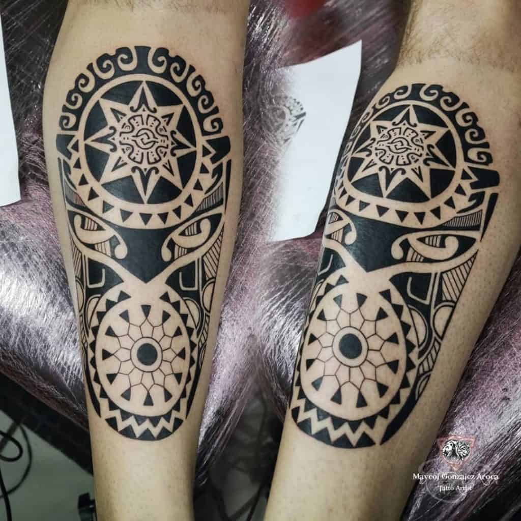 Aztec Sun Tattoo 3