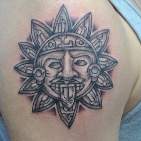 Aztec Sun Tattoo