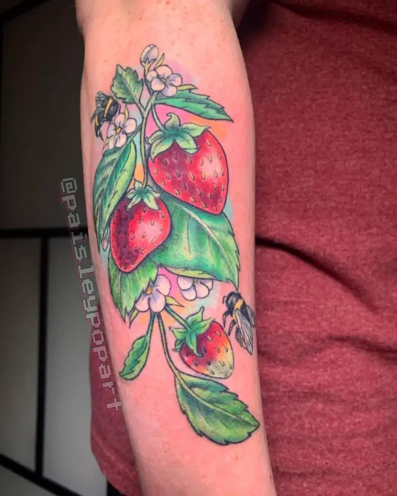 Bees and fruits tattoo 2
