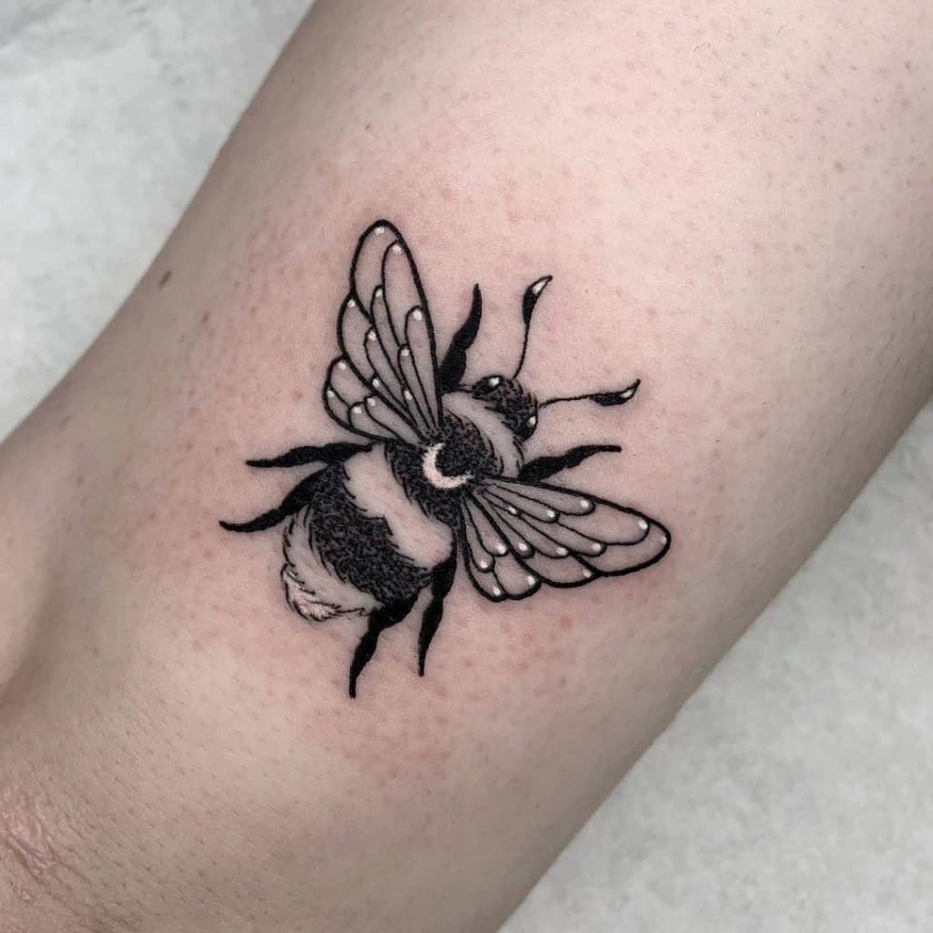Black bee tattoo 1