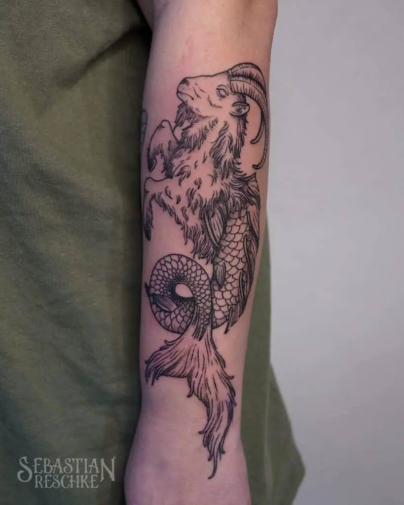 Capricorn Mermaid Tattoo 1