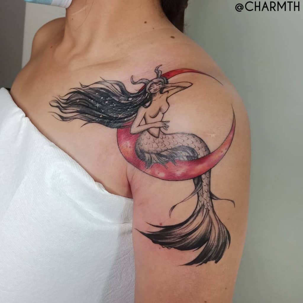 Capricorn Mermaid Tattoo 2