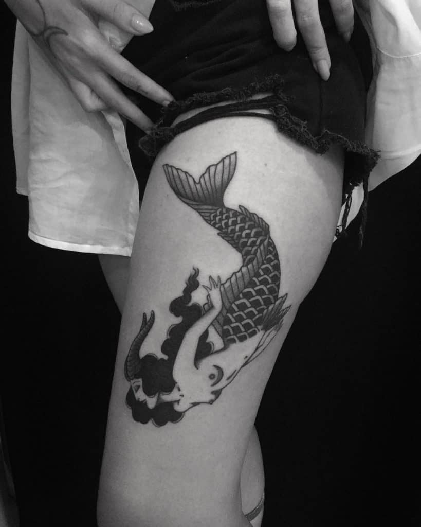 Capricorn Mermaid Tattoo 3