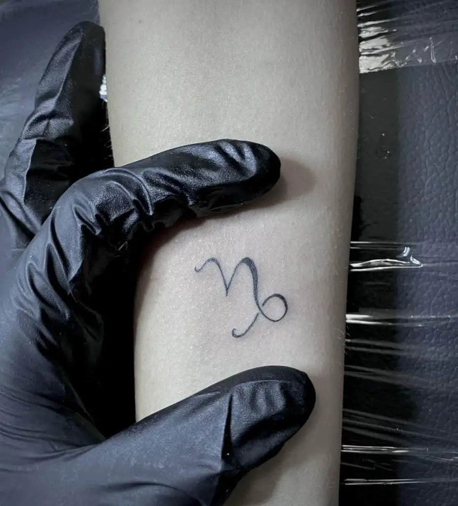 Capricorn Sign on the Wrist Tattoo 1
