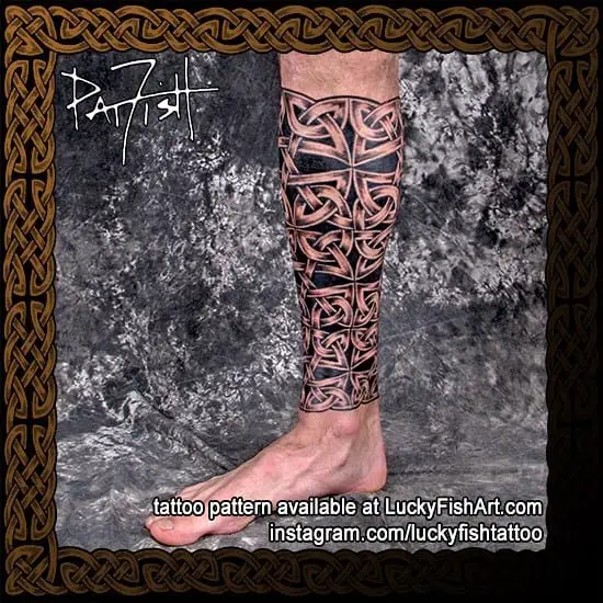 Celtic Leg Tattoo on lower Leg