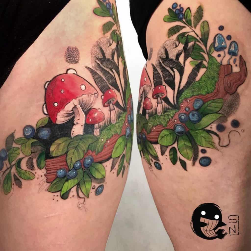 Awesome Fairy Girl Sitting On Mushroom Tattoo Design  Girl Sitting On  Mushroom  Free Transparent PNG Clipart Images Download