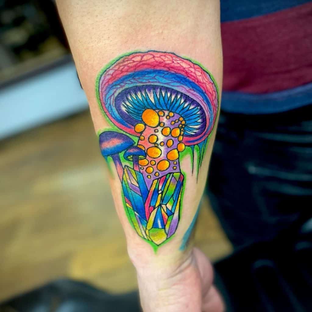 Color Mushroom Tattoo Design 2