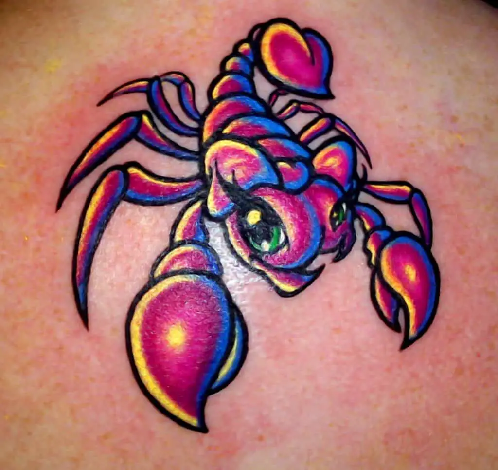 Cool Scorpio Tattoos Colorful Design 